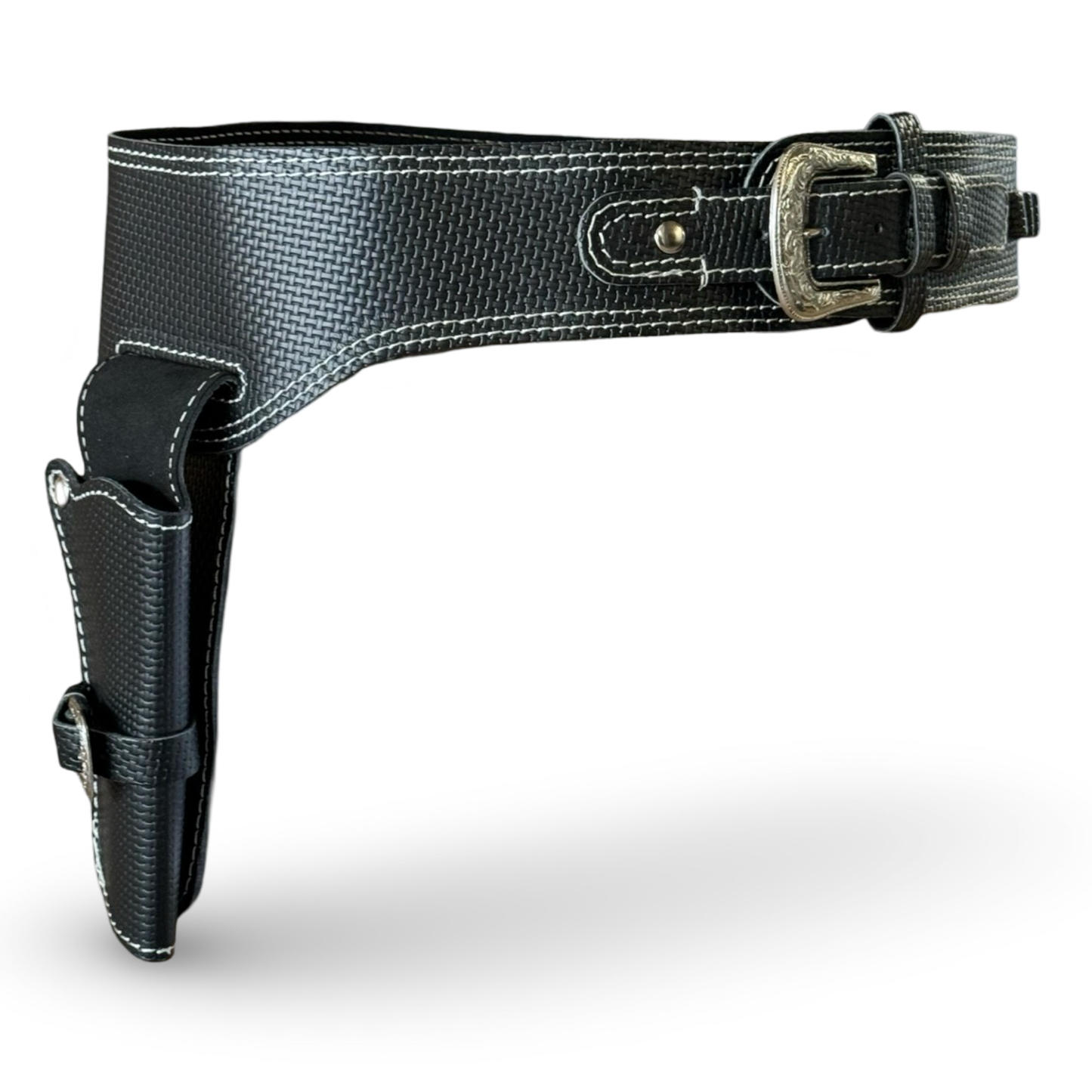 Holstergürtel Westernholster Echt Leder Lederholster Holster Rindleder Schwarz -versch. Größen - Farbe: Shadow-Carbon