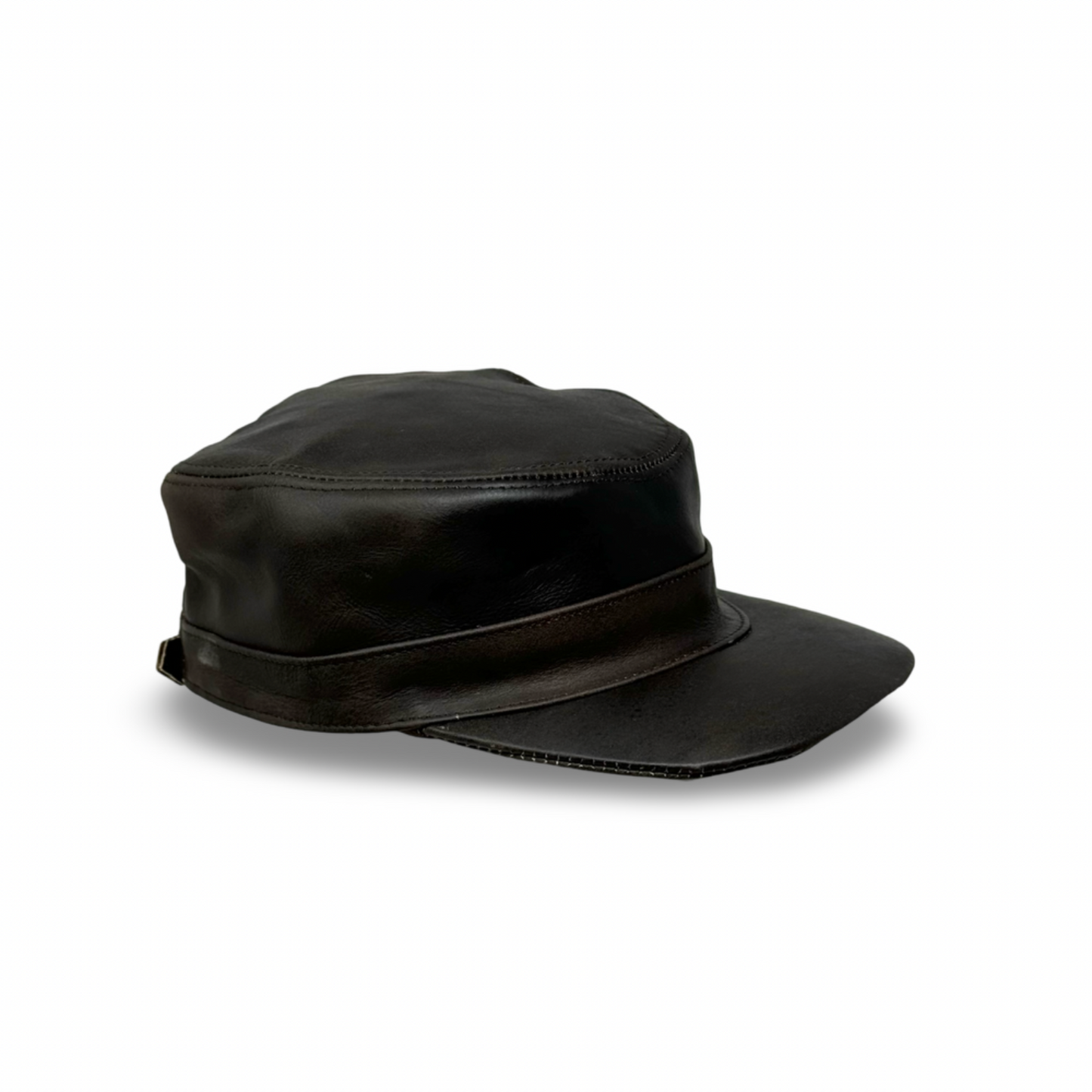 Herren Basecap Echt Leder Schildmütze Mützen Kappe Baseball Cap Dunkelbraun