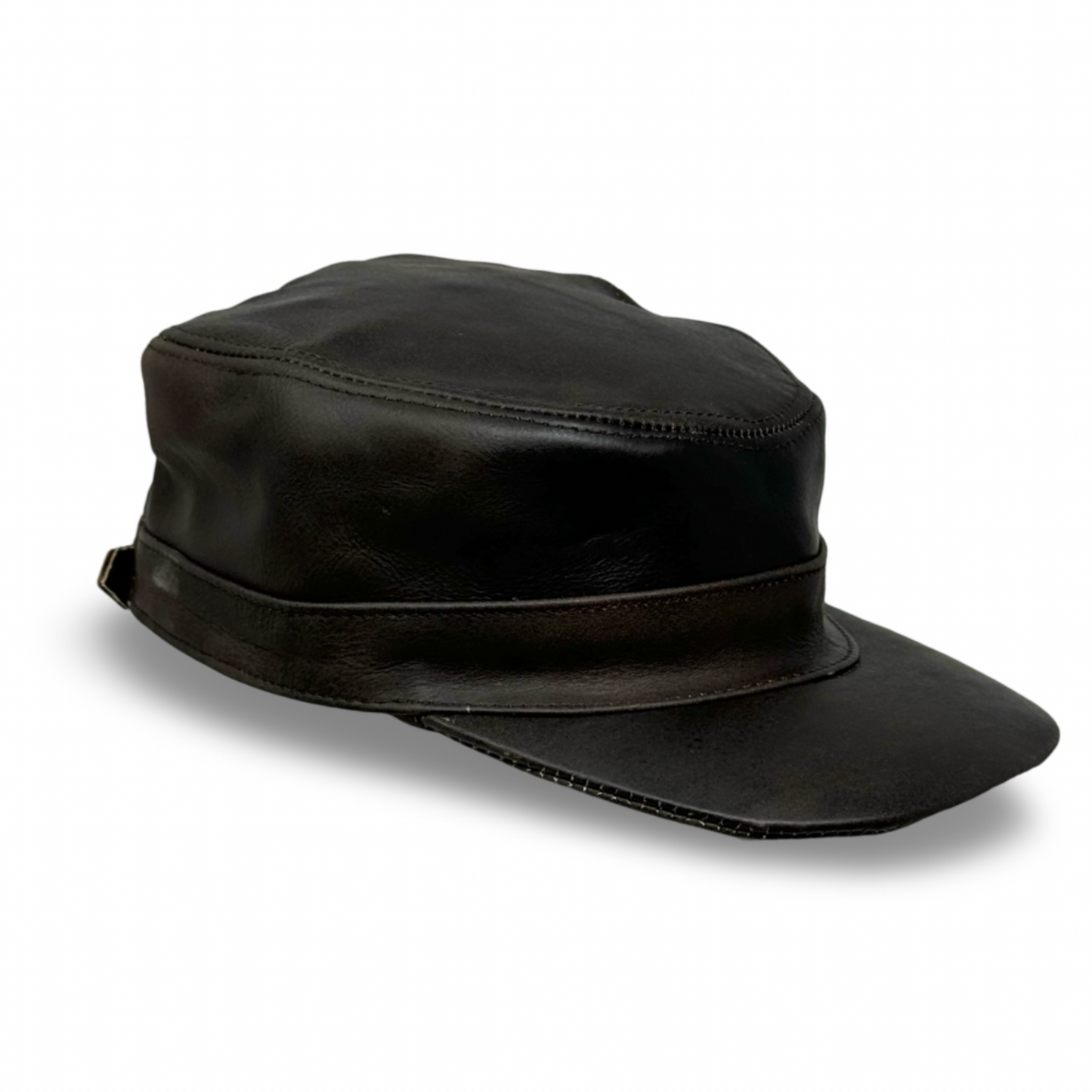 Herren Basecap Echt Leder Schildmütze Mützen Kappe Baseball Cap Dunkelbraun