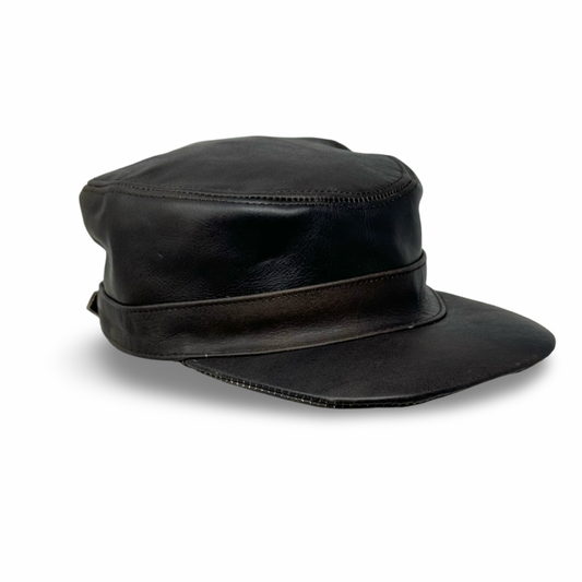 Herren Basecap Echt Leder Schildmütze Mützen Kappe Baseball Cap Dunkelbraun