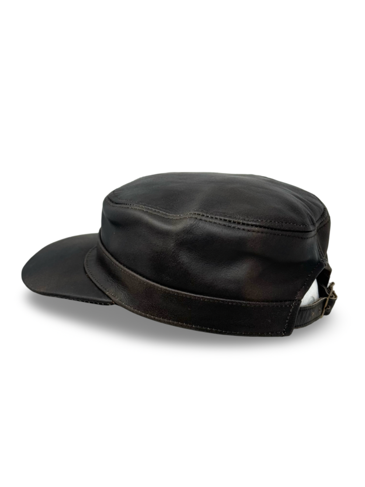 Herren Basecap Echt Leder Schildmütze Mützen Kappe Baseball Cap Dunkelbraun