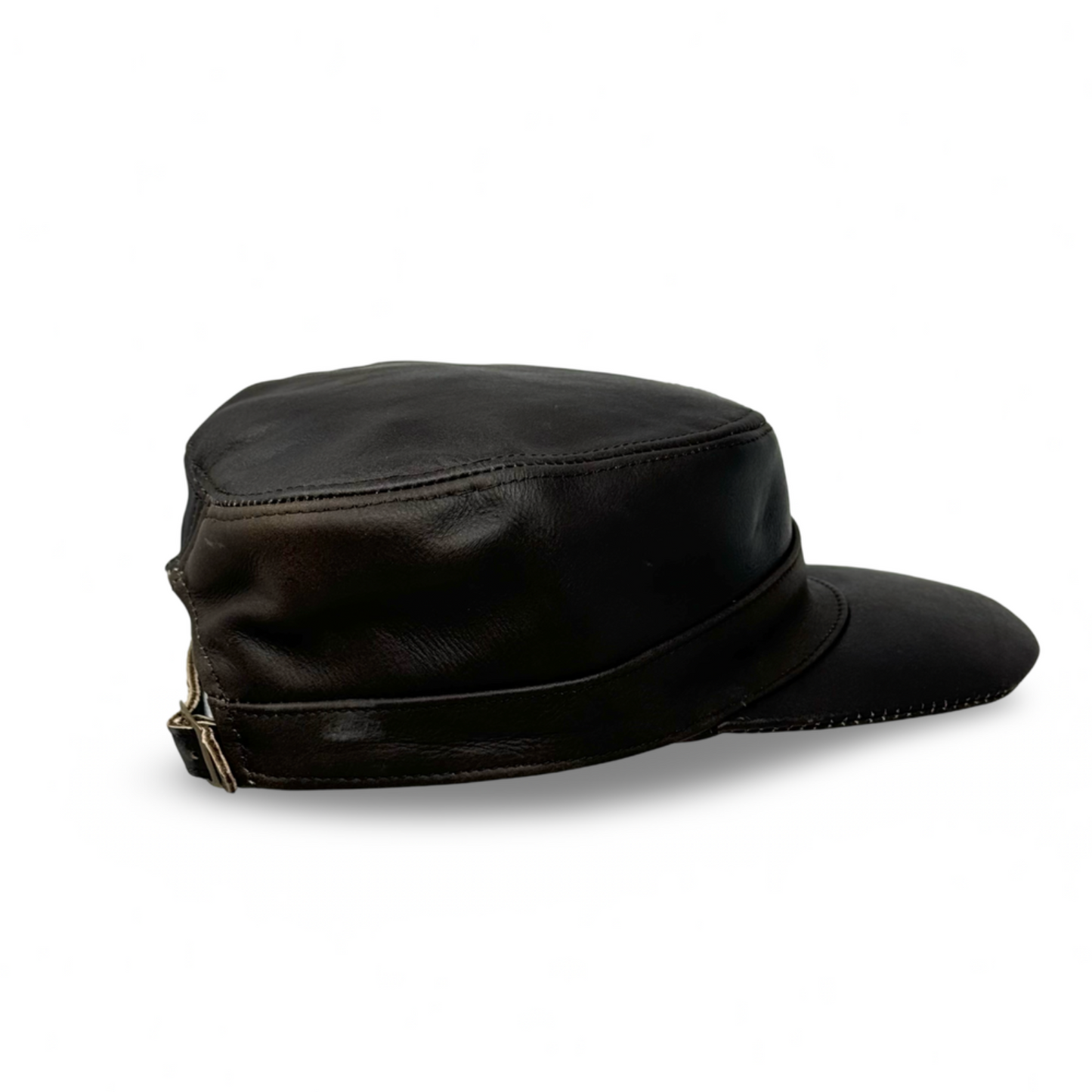 Herren Basecap Echt Leder Schildmütze Mützen Kappe Baseball Cap Dunkelbraun