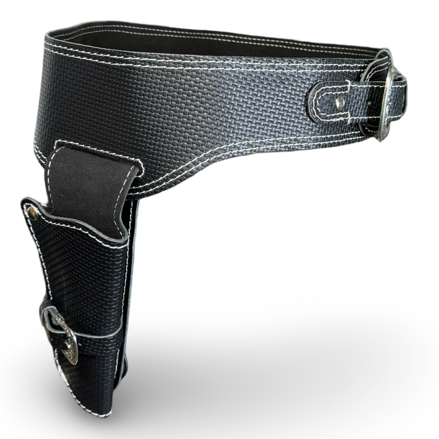 Holstergürtel Westernholster Echt Leder Lederholster Holster Rindleder Schwarz -versch. Größen - Farbe: Shadow-Carbon