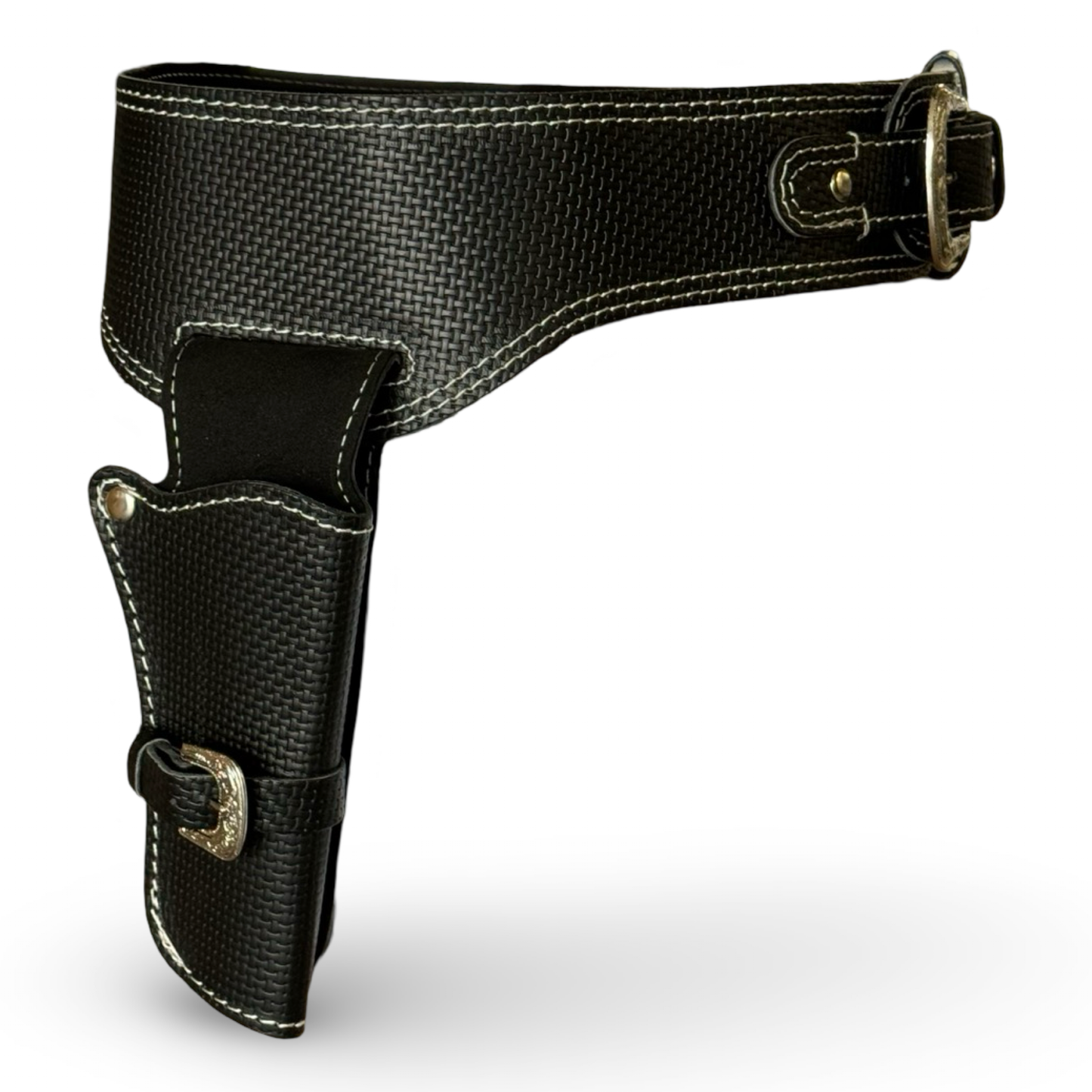 Holstergürtel Westernholster Echt Leder Lederholster Holster Rindleder Schwarz -versch. Größen - Farbe: Shadow-Carbon