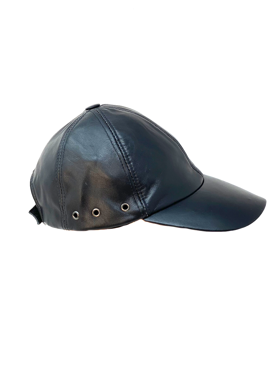 Baseball Cap Leder Outdoor Biker Kappe Lederkappe Käppi Unisex Schwarz