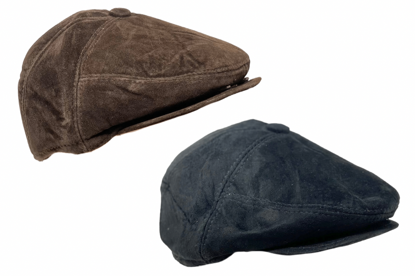 Herren Schiebermütze Flatcap Mütze Echt Leder Ledermütze Kappe Cap Schirmmütze