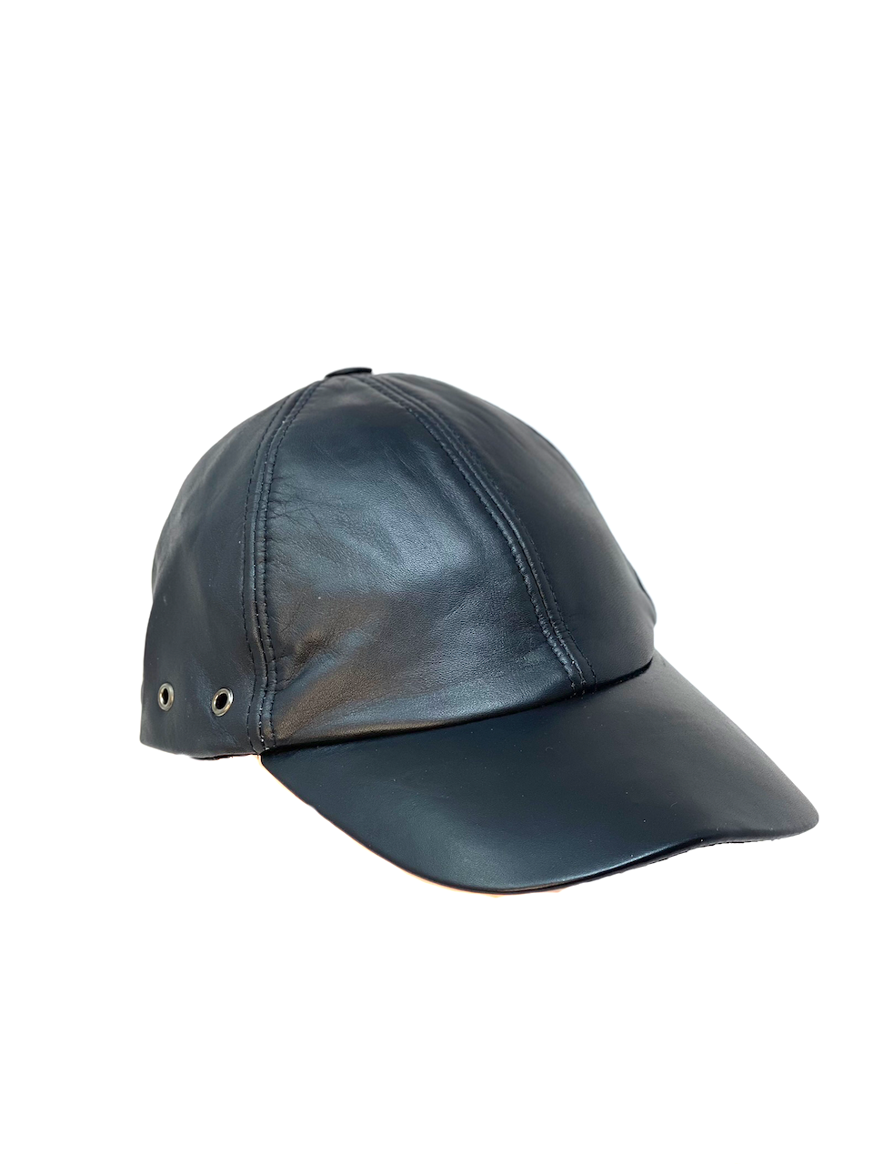 Baseball Cap Leder Outdoor Biker Kappe Lederkappe Käppi Unisex Schwarz