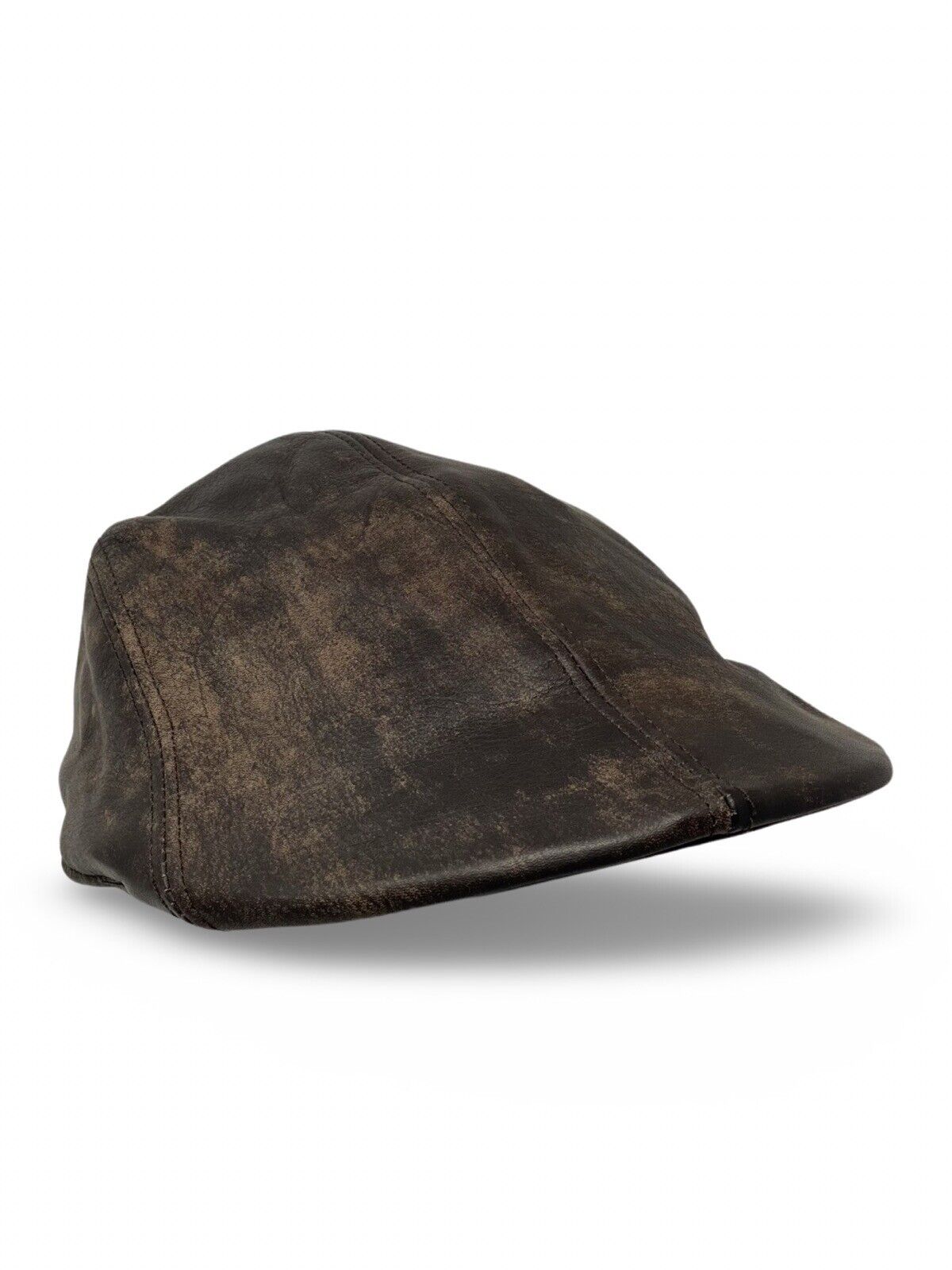 Herren Schiebermütze Flatcap Mütze Echt Leder Ledermütze Kappe Cap Schirmmütze